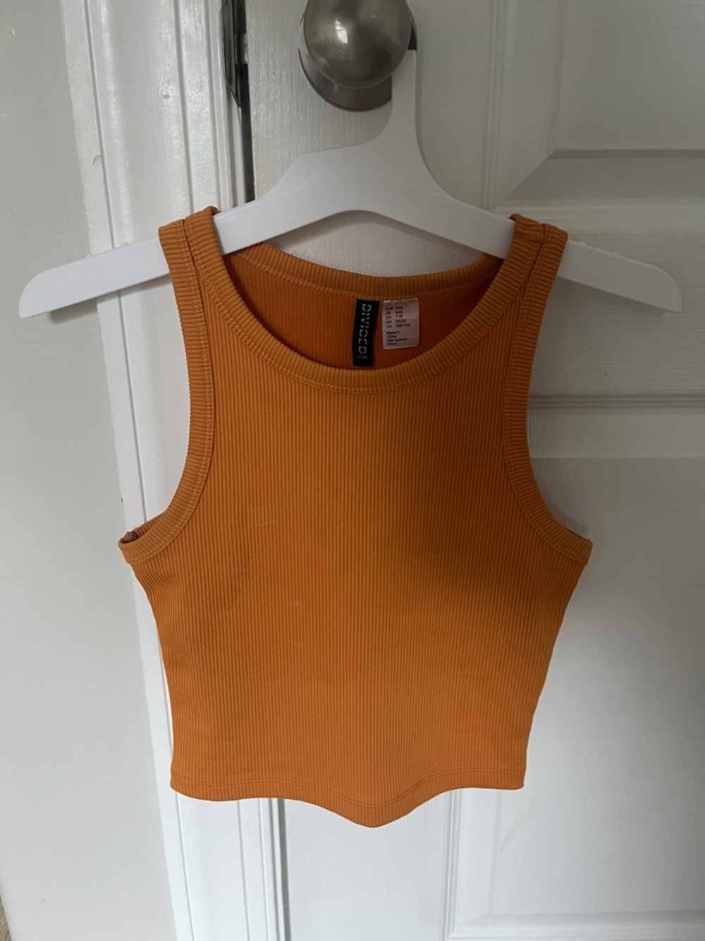 H&M Ribbed Tank Top in Burnt Orange